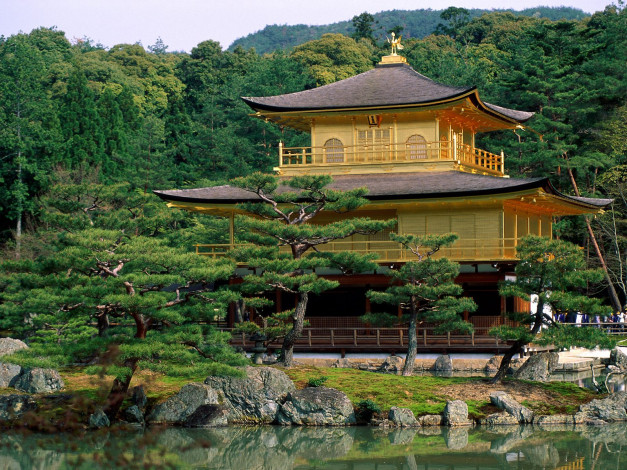 Обои картинки фото kinkakuji, temple, kyoto, japan, города, буддистские, другие, храмы