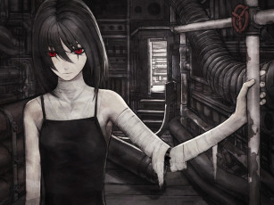 Картинка аниме weapon blood technology iwai ryo бинты андроид робот девушка