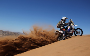 Картинка спорт мотокросс песок дакар ралли пустыня мотоцикл