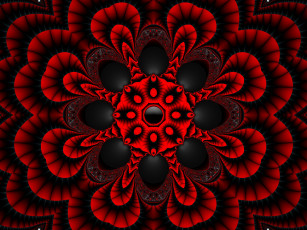Картинка 3д графика fractal фракталы узор красный