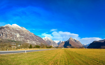 Картинка словения bovec природа поля горы дорога
