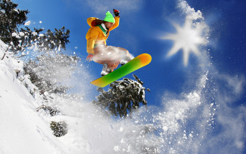 Картинка спорт сноуборд солнце снег
