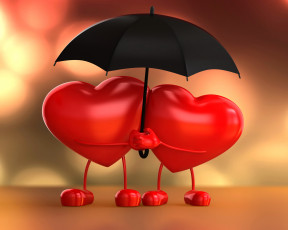 Картинка праздничные день+святого+валентина +сердечки +любовь сердце зонтик