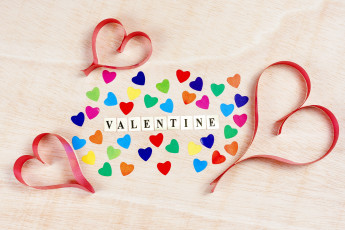 Картинка праздничные день+святого+валентина +сердечки +любовь romantic heart love colorful сердечки valentine's day happy