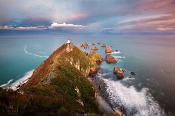 Картинка природа маяки облака небо море маяк скалы