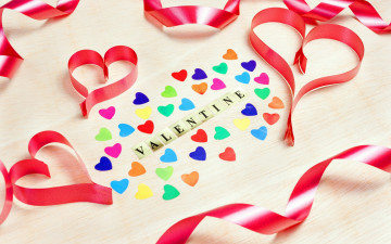 Картинка праздничные день+святого+валентина +сердечки +любовь valentine's day happy сердечки colorful romantic heart love