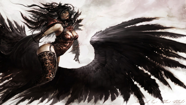 Обои картинки фото видео игры, guild wars 2, девушка, крылья, ангел, guild, wars, 2, арт