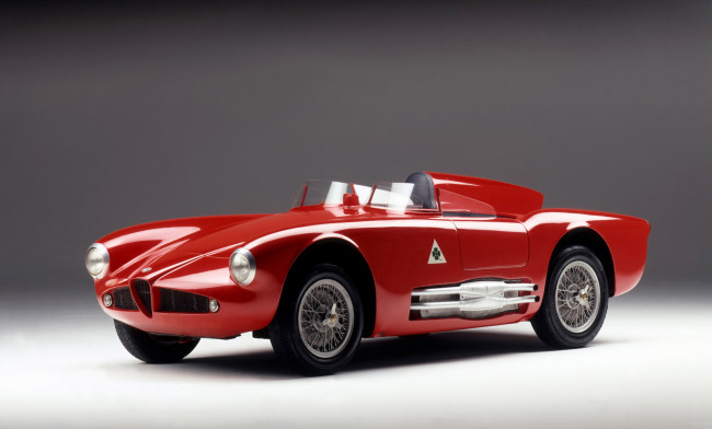 Обои картинки фото alfa romeo 750 competizione 1955, автомобили, alfa romeo, alfa, romeo, red, 1955, competizione, 750