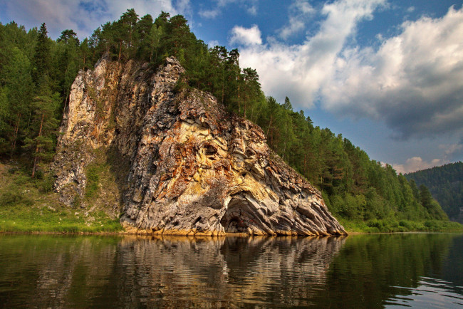 Обои картинки фото Чусовая, природа, реки, озера, берег, скала, река, тайга, россия, урал