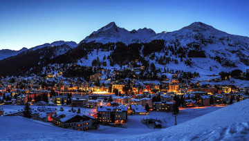 Картинка davos switzerland города -+огни+ночного+города