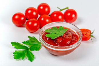 Картинка еда помидоры петрушка соус томатный