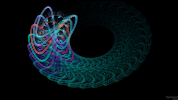 Картинка 3д графика fractal фракталы разноцветие фон
