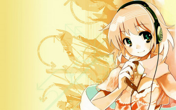 Картинка аниме headphones instrumental девушка