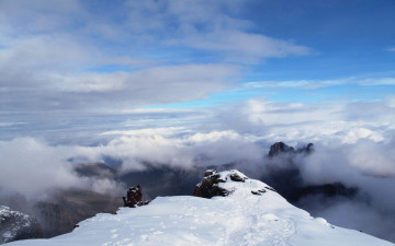 Картинка природа горы облака пик