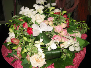 Картинка цветы букеты композиции букет лилии розы