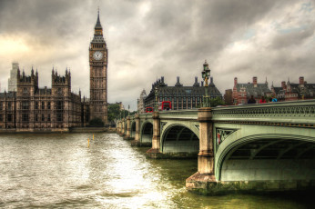 Картинка города лондон+ великобритания мост биг бен