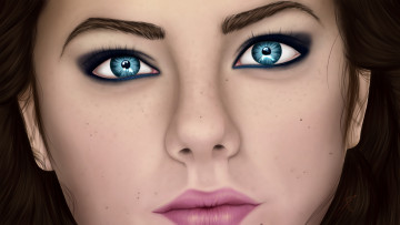 Картинка девушка рисованные люди лицо