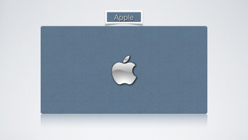 Картинка компьютеры apple яблоко логотип прямоугольник серый фон фирма надпись