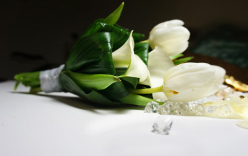 Картинка цветы букеты +композиции белые каллы тюльпаны букет