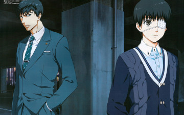 Картинка аниме tokyo+ghoul ken kaneki tokyo ghoul повязка двое sui ishida галстук art костюм amon koutarou