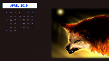 обоя календари, фэнтези, волк
