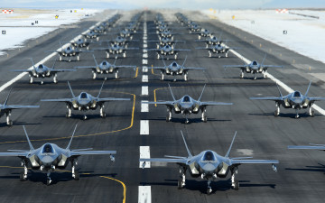обоя lockheed martin f-35 lightning ii, авиация, боевые самолёты, lockheed, martin, f-35, lightning, ii, f-35a, ctol, американские, истребители, ввс, сша, военный, аэродром