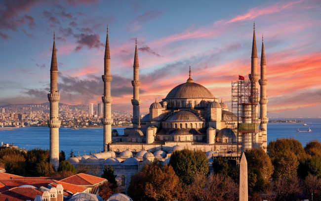 Обои картинки фото города, стамбул , турция, sultan, ahmed, mosque