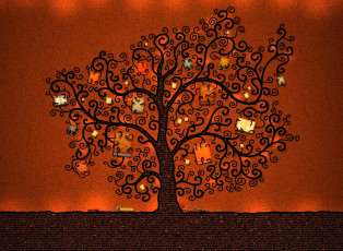 Картинка рисованное vladstudio дерево книги буквы