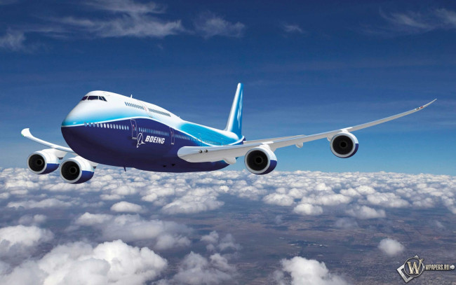 Обои картинки фото boeing, 747, авиация, 3д, рисованые, graphic, полет, лайнер