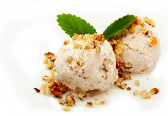 Картинка еда мороженое +десерты десерт сладкое листья мяты орехи