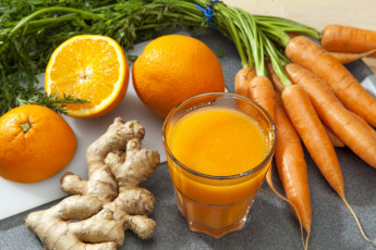 Картинка еда напитки +сок зелень сок апельсиновый морковка