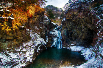 Картинка природа водопады горы скалы река обрыв водопад