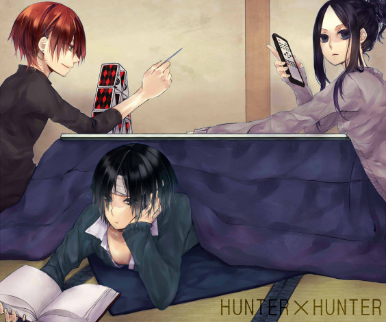 Обои картинки фото аниме, hunter x hunter, охотник, парни, хисока, иллуми, куроро