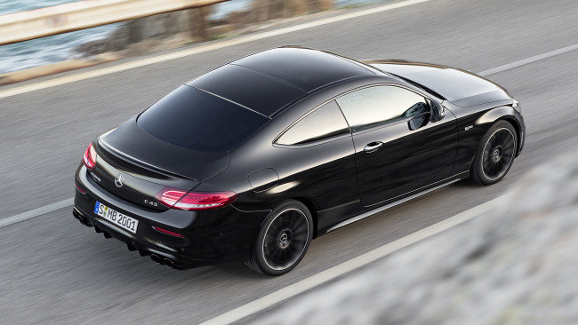 Обои картинки фото mercedes-benz amg c43 coupe 4matic night package 2019, автомобили, mercedes-benz, c43, coupe, 4matic, night, amg, carbon, package, 2019