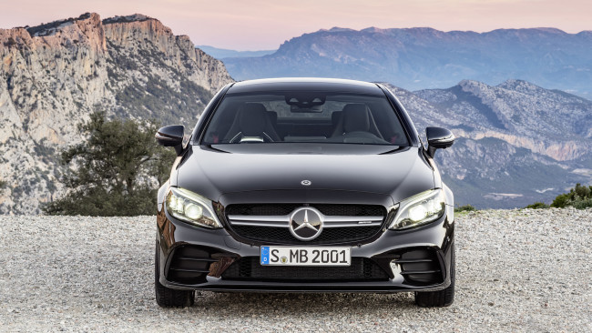 Обои картинки фото mercedes-benz amg c43 coupe 4matic night package 2019, автомобили, mercedes-benz, c43, coupe, 4matic, night, amg, carbon, package, 2019