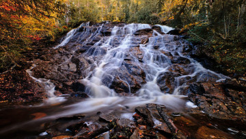 Картинка roadside+fall trondheim norway природа водопады roadside fall