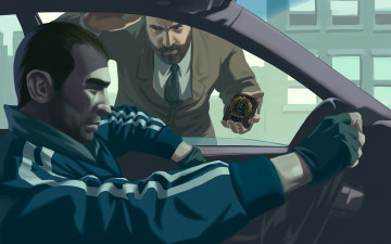 Картинка видео+игры grand+theft+auto+iv водитель машина полицейский