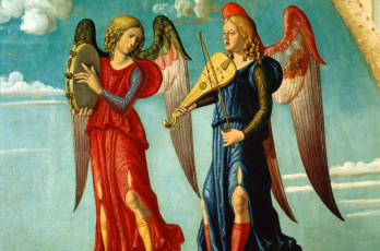 Картинка рисованное живопись ангелы инструменты