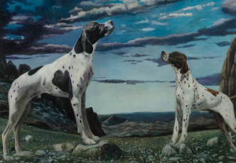 Картинка рисованное животные +собаки собаки облака