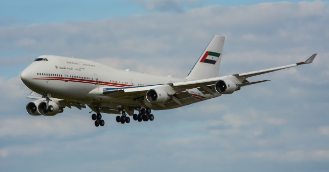 Обои картинки фото boeing 747, авиация, пассажирские самолёты, авиалайнер, полет, небо
