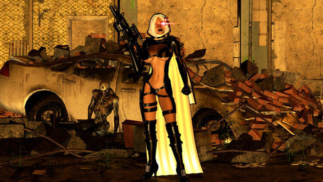 Обои картинки фото видео игры, dark heresy, киборг, фон, взгляд, девушка, оружие