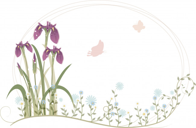 Обои картинки фото векторная графика, цветы , flowers, фон, бабочки, цветы