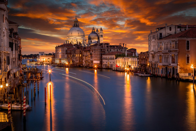 Обои картинки фото города, венеция , италия, закат, город