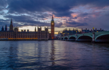 Картинка города лондон+ великобритания мост река