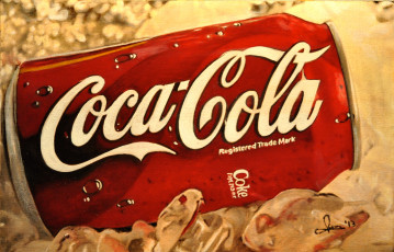 обоя бренды, coca-cola, рисунок, лед, кока-кола, банка