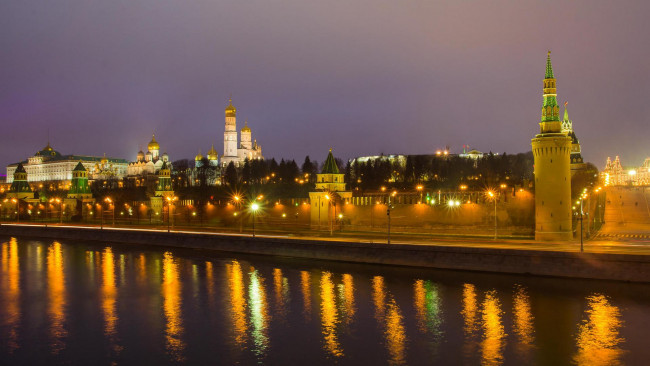 Обои картинки фото города, москва , россия, москва-река, московский, кремль, москва