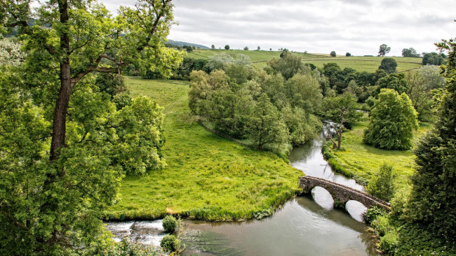 Обои картинки фото природа, реки, озера, уэльс, engeland, река, уай, хэддон-холл