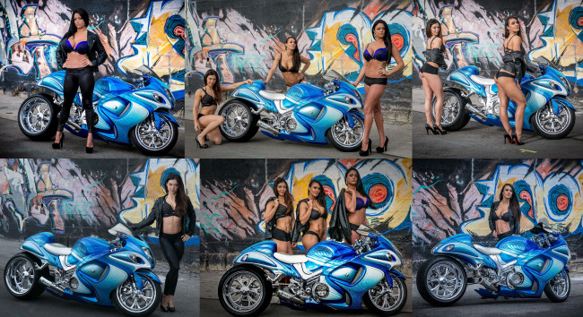 Обои картинки фото мотоциклы, мото с девушкой, девушки