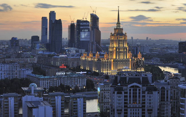 Обои картинки фото города, москва , россия, река, москва, панорама, здания, дорогомилово
