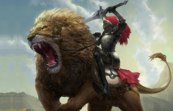 Картинка фэнтези люди лев